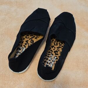 Black Canvas Slip-On Shoes